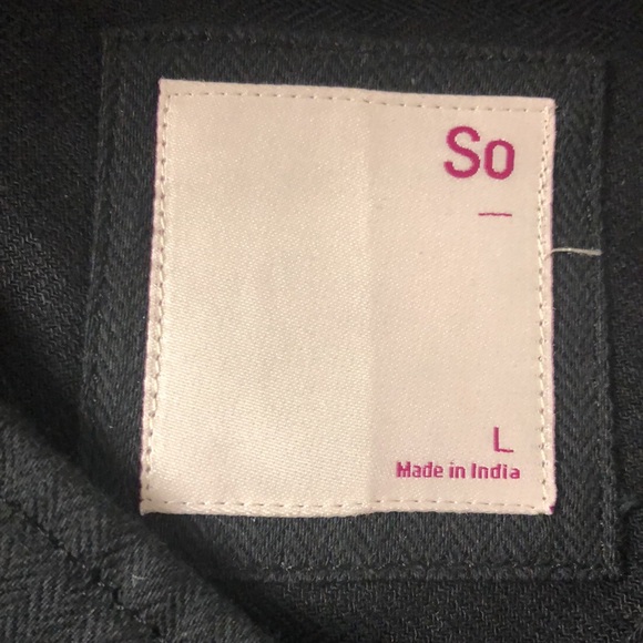 SO black long sleeve ruffle bottom utility dress L 14 - Picture 5 of 9